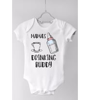 Unisex Bebek Beyaz Mama's Drinking Buddy Çıtçıtlı Body