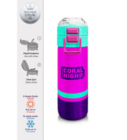 Coral High Kız Çocuk 500 ml Okul ve Günlük Paslanmaz Çelik Termos - Pembe Mor Su Yeşili  - Sızdırmaz