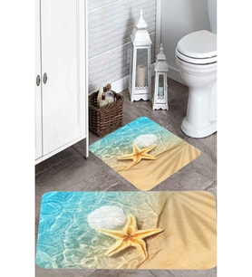 Rovigo Home Dijital Baskılı 2'li Banyo paspas Takımı RVG5000 (Bej)