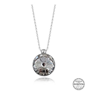 Swarovski Crystal Taşlı Çerçeveli Gümüş Kadın Kolye