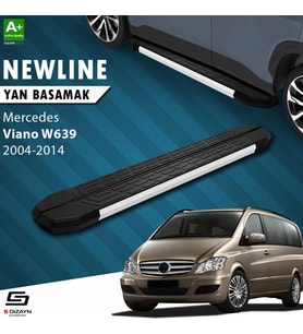 S-Dizayn Mercedes Viano W639 Kısa Şase NewLine Aluminyum Yan Basamak 233 Cm 2004-2014 A+ Kalite
