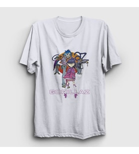 Presmono Unisex Beyaz Sun Gorillaz T-Shirt 293981tt