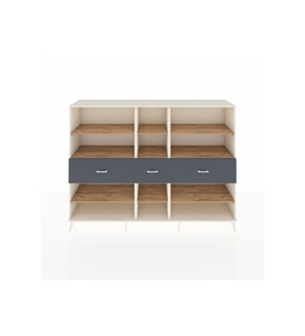 Hyperion Dolap 9 Raflı 3 Çekmeceli  220x44x163 Aytaşı-Çam/Antrasit
