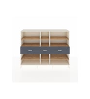 Hyperion Dolap 9 Raflı 3 Çekmeceli  220x44x163 Aytaşı-Çam/Antrasit