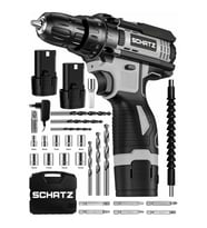 12v Çift Akülü Vidalama Matkap Gri + 24 Parça Set
