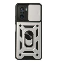 Poco F3 Kılıf Pars Lens Yüzüklü Silikon - Gümüş