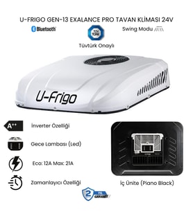 U-Frigo Araç Tavan Park Kliması 24V 21 Amper Gen-13 Exalance Pro (Tır,Kamyon,Kamyonet,İş Makinesi) (Beyaz)