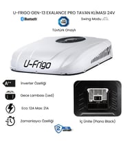 U-Frigo Araç Tavan Park Kliması 24V 21 Amper Gen-13 Exalance Pro (Tır,Kamyon,Kamyonet,İş Makinesi) (Beyaz)