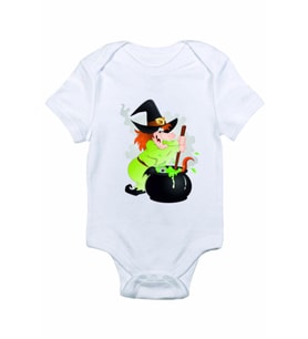 Bebek Beyaz Happy Halloween 2 Baskılı Zıbın Body
