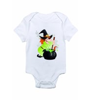 Bebek Beyaz Happy Halloween 2 Baskılı Zıbın Body
