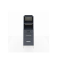 Kronos Dolap 2 Raflı 3 Çekmeceli 44x59x134 Antrasit-Antrasit