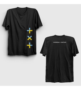 Presmono Unisex Siyah Logo Tomorrow X Together Txt Sırt Baskılı T-Shirt 532987tt