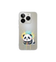 General Mobile ERA 50 ile Uyumlu Splash Panda Tasarımlı Şeffaf Silikon Kılıf