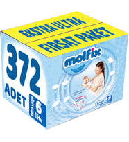Molfix Bebek Bezi Beden:6 (15+Kg) Extra Large 372 Adet Ekstra Ultra Fırsat Pk