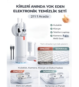 21in1 600mAh Mini Süpürge Laptop Telefon Kamera Kulaklık MacBook iPad iPhone Temizleme Seti