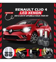 Renault Clio 4 2012-2019 Kısa Far Uyumlu Şimşek Etkili Led Xenon Premium Series H7