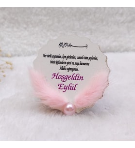 Hayaller Dükkanı 30 Adet Kuru Çiçekli Ahşap Buzdolabı  Kız Bebek Magnet
