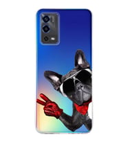 PrintiFy Oppo A55 4G ile Uyumlu Köpek 2 Kamera Korumalı Şeffaf Kılıf