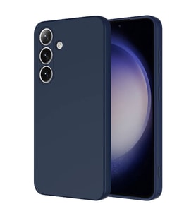 Samsung Galaxy S24 Kılıf Kamera Korumalı iÇi Süet Dokulu Lansman Tipi Silikon (Lacivert)