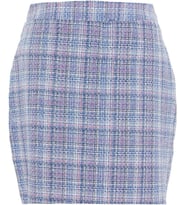 Moda Büyük Beden Regular Ekose Desen Günlük Mini Boy Ekose Şönil Dokuma Etek