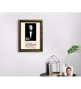 BK Gift Kişiye Özel Godfather Baba Tasarımlı Doğal Masif Ahşap Çerçeveli Tablo 45x65cm-5