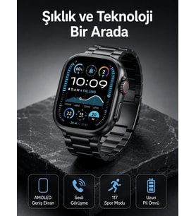 Akıllı Saat 3 Kordonlu Waterproof Adımsayar, Titreşim ve GPS Özelliği