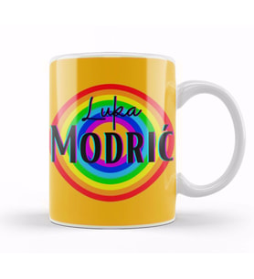 Luka Modric   Vintage Retro Rainbow Style Kupa Bardak Porselen