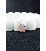 Nazarlı Yonca Tasarım 925 Ayar Gümüş Kadın Kolye (Rose)