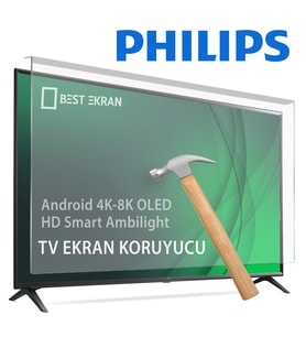 Philips 50PUS8500 TV EKRAN KORUYUCU - Philips 50" inç 126cm 4K UHD Dolby Atmos Titan OS Ambilight Qled