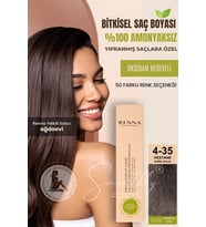 Renna AMONYAKSIZ Bitkisel Yıpranmış Saçlar İçin Saç Boyası 4-35 KESTANE DORE AKAJU 60ml