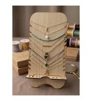 El Yapımı Ahşap Takı Standı, Kolye ve Küpe Organizeri 15x30