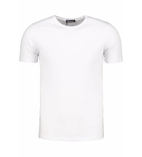 T8569 DEWBERRY BİSİKLET YAKA ERKEK T-SHIRT-KAR BEYAZ