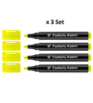 Lotte Fosforlu Kalem 4'lü Sarı x 3 Set