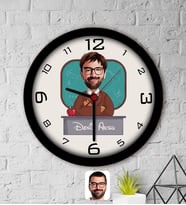 BK Gift Kişiye Özel Erkek Öğretmen Karikatürlü Ahşap Duvar Saati-3