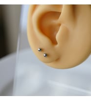 Cerrahi Çelik 3 mm Top Küpe Gümüş Renk (Çok Renkli)