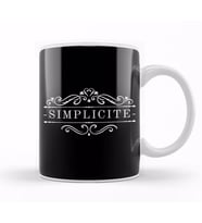 French Slogan Simplicite Kupa Bardak Porselen