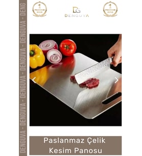 #KesmePanosu Paslanmaz Çelik Dayanıklı Hijyenik Kaymaz Yüzey Profesyonel Modern Meyve Et Kesim Panos