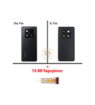 Redmi Note 14 Plus 5G Lensli Siyah Arka Pil Kapağı Batarya Kapağı Lazer Kesim Back Cover