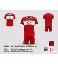 Türkiye Euro 2025/26 Sezon Özel Tasarım Beyaz Kırmızı  Forma Tişört Şort Çocuk Forma Takımı (KOD03)