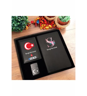 KİŞİYE ÖZEL PEMBE HARF TEMALI TARİHSİZ DEFTER - AYYILDIZ RUHSAT - ÇAKMAK (Siyah)