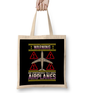 Warning May Spontaneously Talk About Airplanes Bez Çanta Uzun Saplı