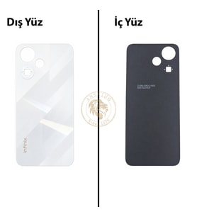 Infinix Hot 30 Play Beyaz Uyumlu Arka Kapak Arka Cam Batarya Pil Kapağı Lazer Kesim Back Cover