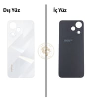 Infinix Hot 30 Play Beyaz Uyumlu Arka Kapak Arka Cam Batarya Pil Kapağı Lazer Kesim Back Cover