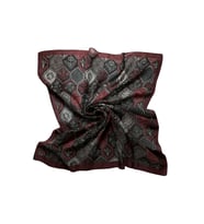 Bordo Siyah Etnik Desenli Eşarp
