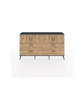 Arges Konsol 2 Raflı 4 Çekmeceli 4 Kapaklı 176x30x99 Antrasit-Çam