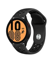 Huawei Honor Magic 2 46Mm 22mm Uyumlu Kordon Silikon Esnek Yumuşak Delikli Spor KRD-02 Kayış (Siyah)