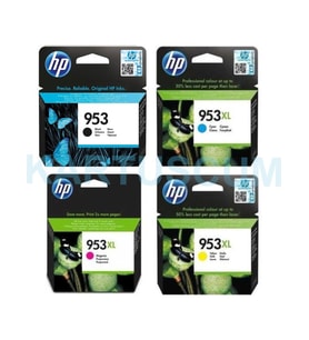 HP 953 + 953XL Sarı Kırmızı Mavi Siyah Kartuş Seti - Officejet Pro 7720/7730/7740/8210