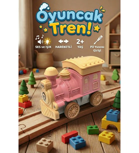 Sesli ve Işıklı Bas Bırak Oyuncak Tren Hareketli Eğitici Lokomotif 2+ Yaş