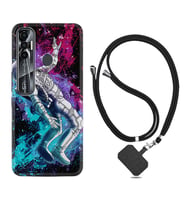 Tecno Spark 6 6 Go 8C 8 Pro 7 7 Pro Kılıf Boyun Askılı Silikon Astronot Signs 1753