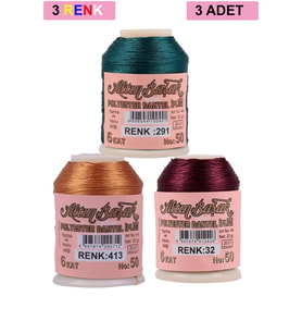 3 Adet Altınbaşak Oya ve Dantel İpi 20 gr - Royaleks - No: 413 - 032 - 291